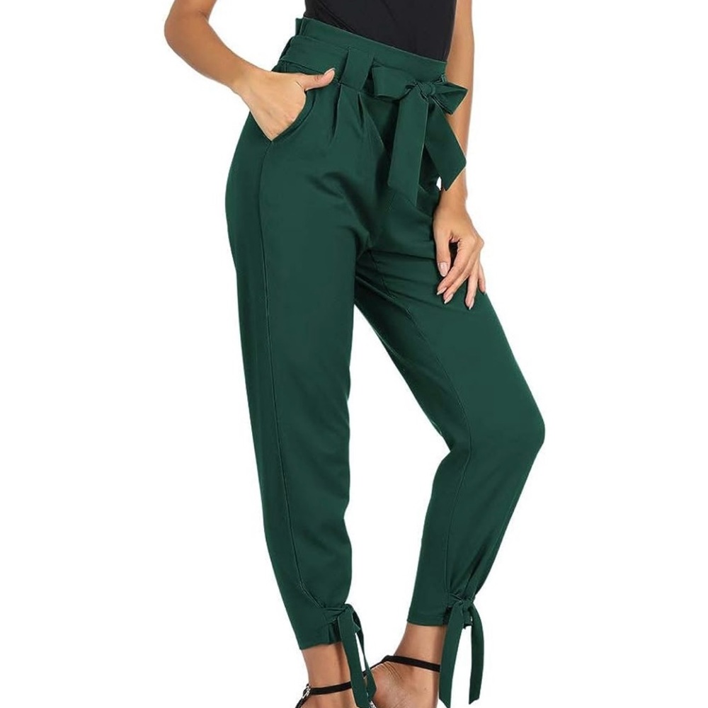 NWT: GRACE KARIN Womens Casual High Waist Tie Pants